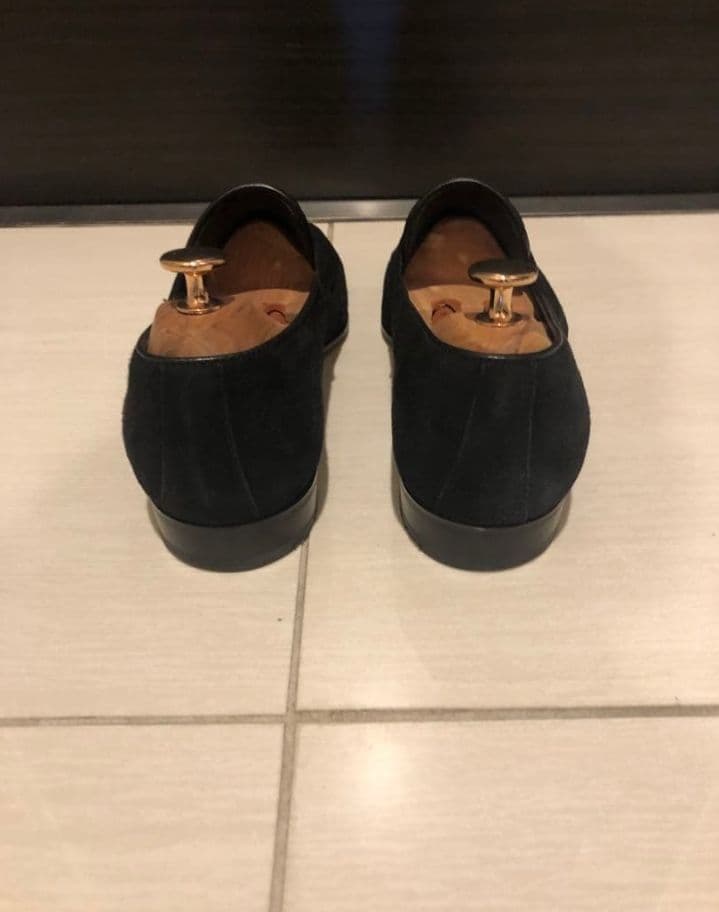 Ferrante 黒 スエード ローファー