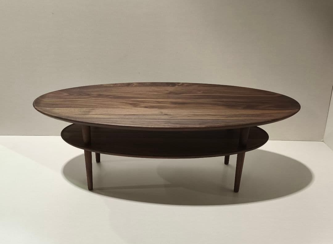 ボルドオーバル１０５ ウォールナットリビングテーブル無垢　レガーレ