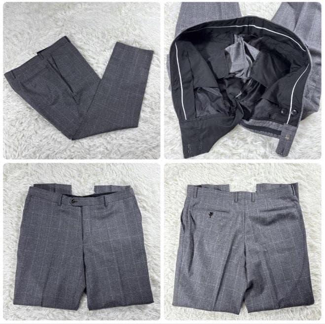 【イタリア生地】美品 スーツセレクト カノニコ スーツ ウィンドーペン AB7