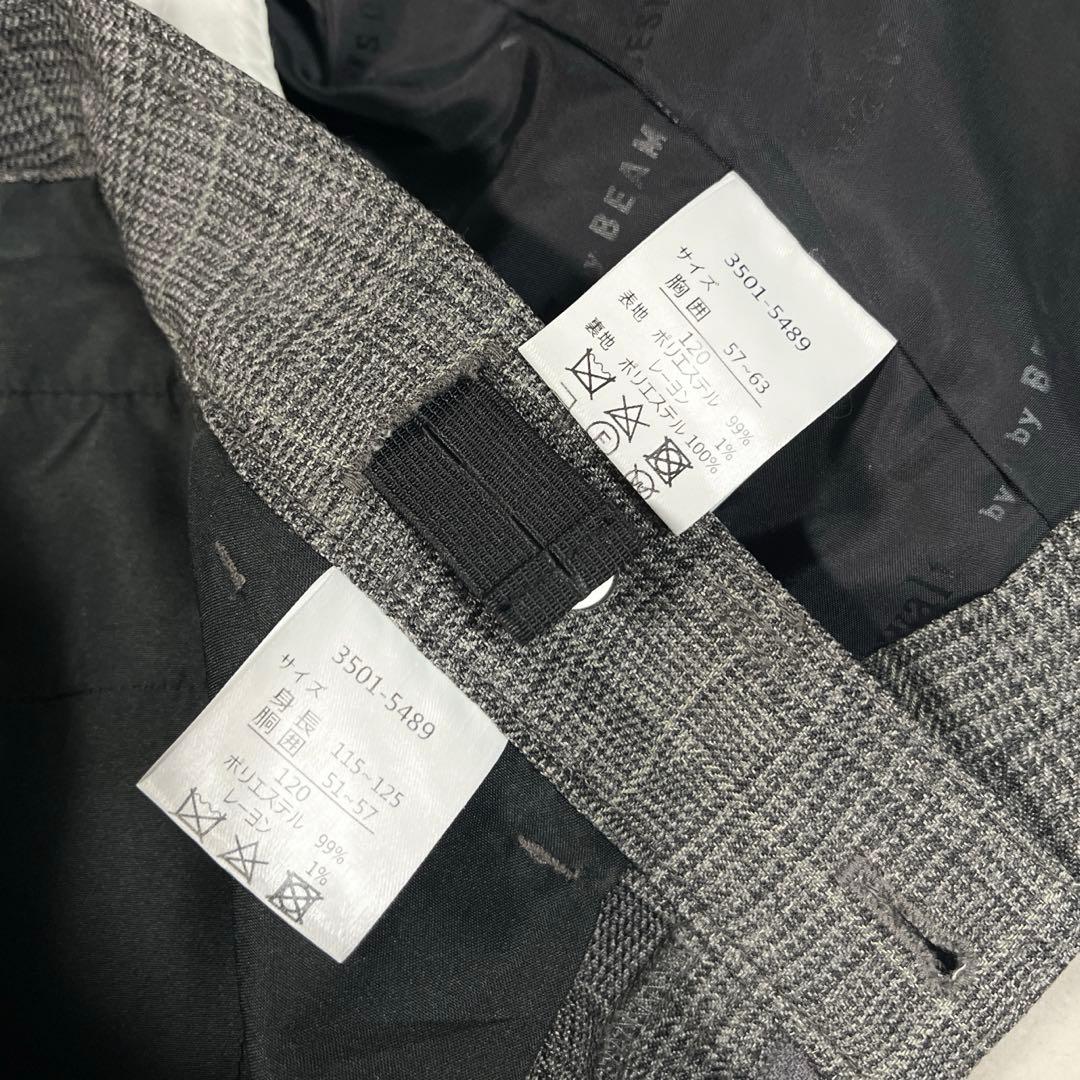 フォーマルスーツ 120 男の子スーツ 入学 卒園 チェック柄 ロングパンツ