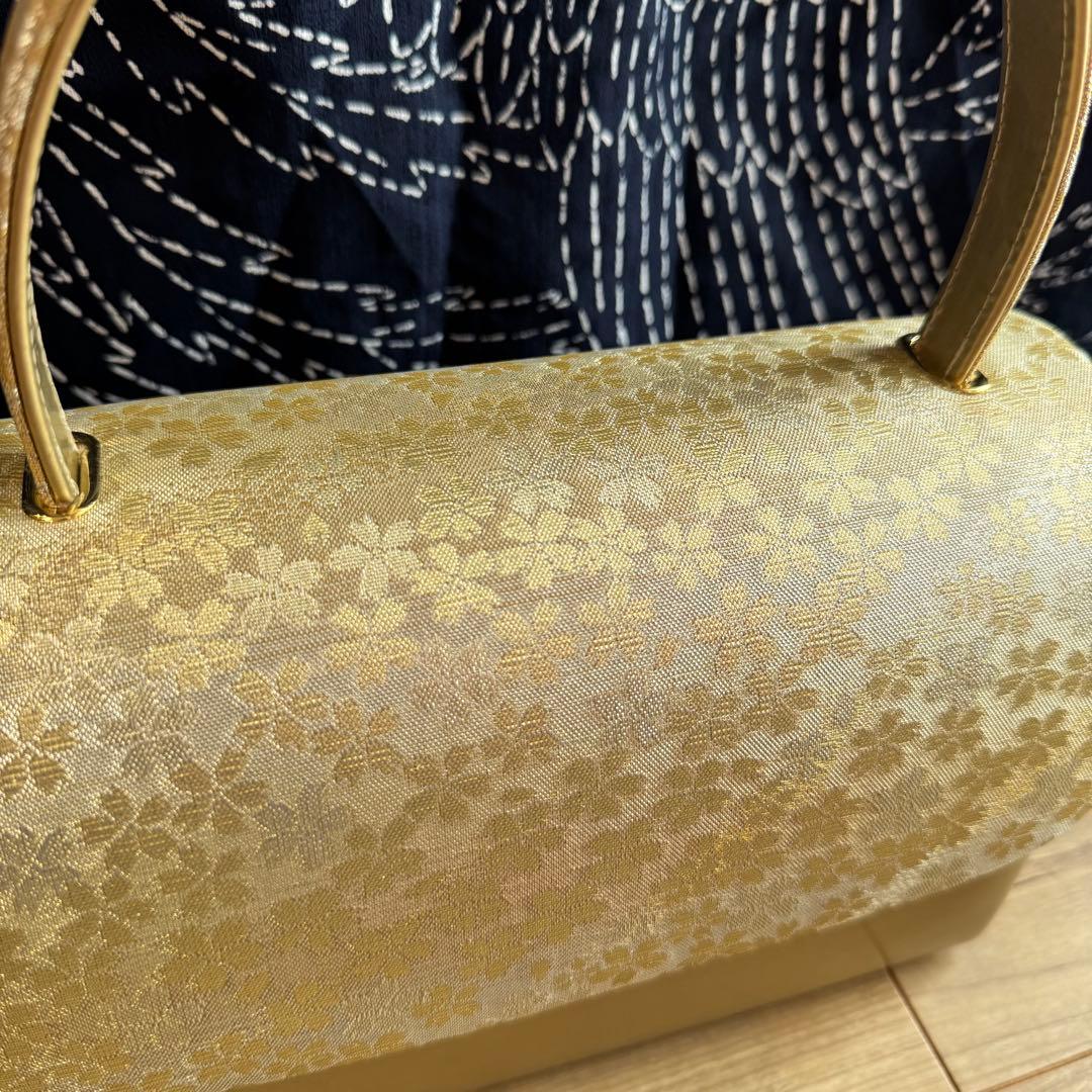 美品　草履　バッグ　着物　浴衣　和装　金　ゴールド　和装用バッグ