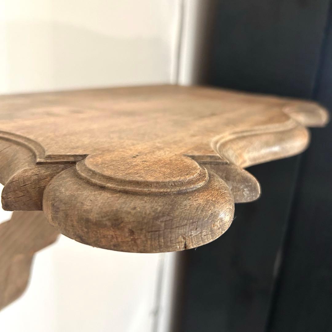 フランス アンティーク ウォールシェルフ 壁掛け棚 木製 無垢材 彫刻　剥離