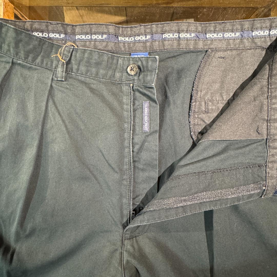 90s ポロ ラルフローレン ゴルフ ブラック コットン チノ アンドリュー