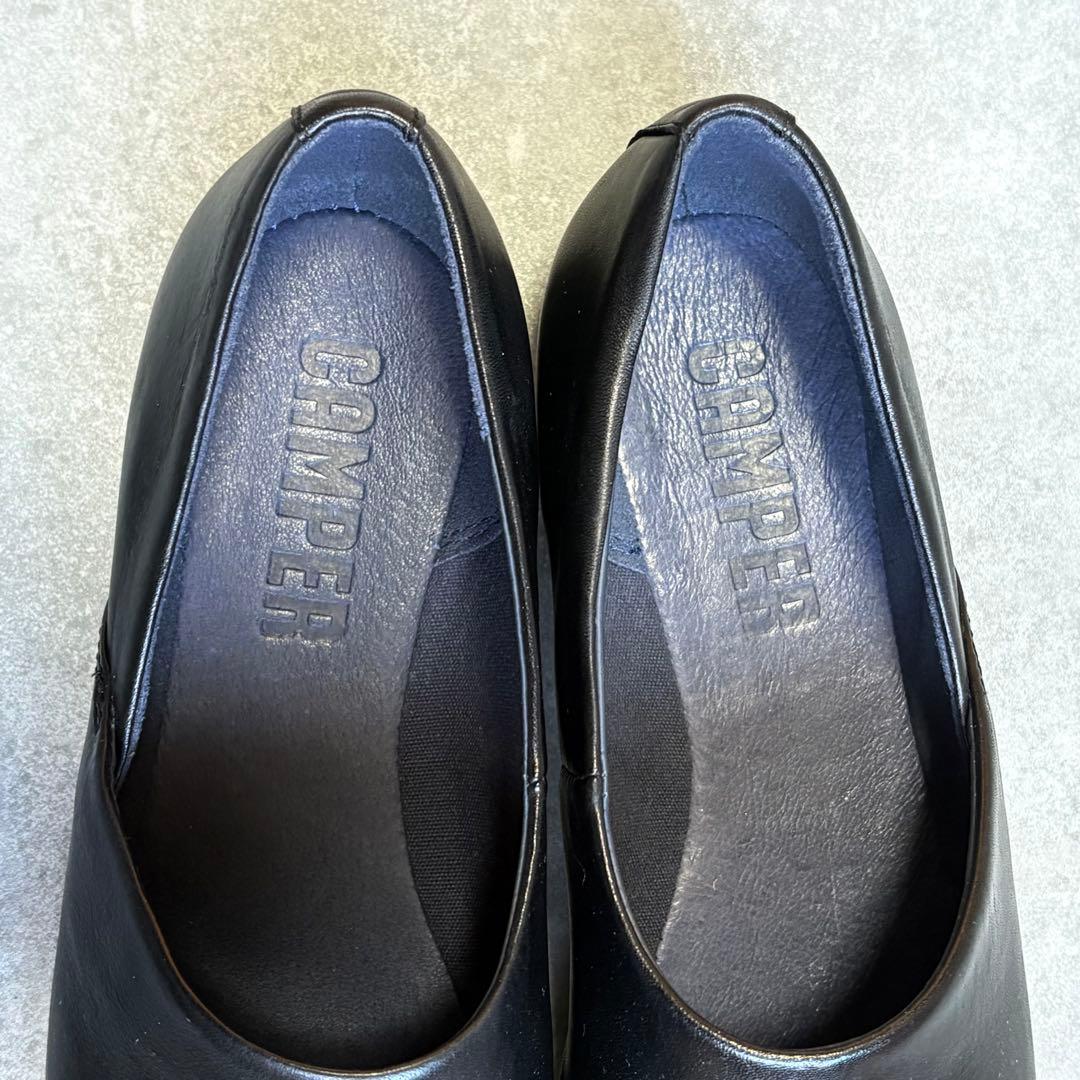 【美品】CAMPER カンペール レザー フラット パンプス 23.5cm 黒
