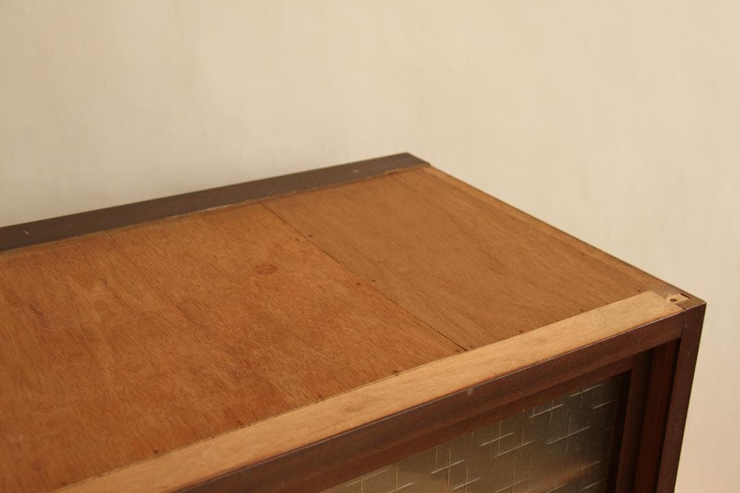 棚　両面引き戸　木製　アンティーク　古道具　古家具